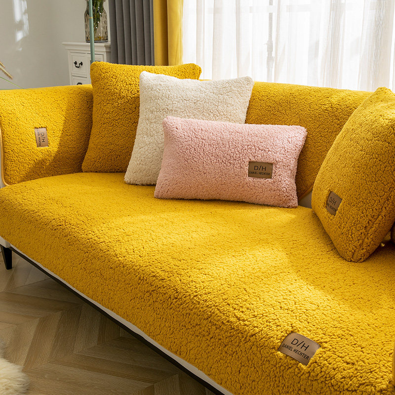 Sofa Cover Plush Soft And Smooth Sofa Covers For Living Room Anti-slip Couch Cover